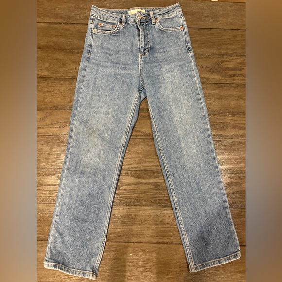 Topshop Denim - Topshop Straight Leg Blue Denim Jeans